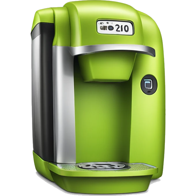 Realistic lime green keurig coffee machine.  emoji