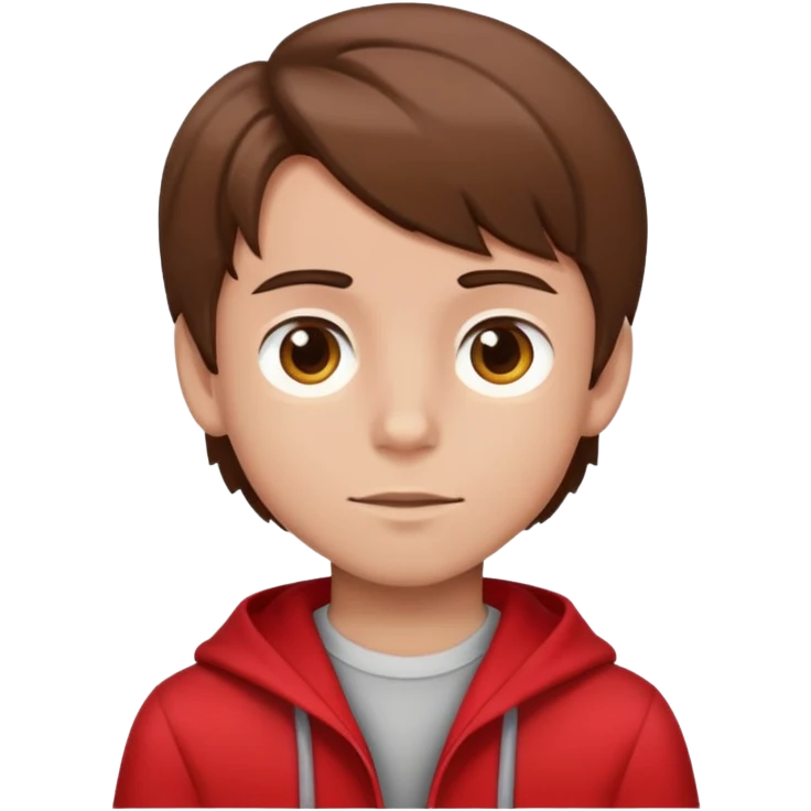 Chaperon rouge cheveux brun garçon emoji
