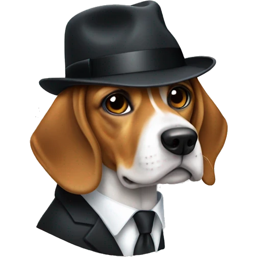 Beagle in suit and fedora  emoji