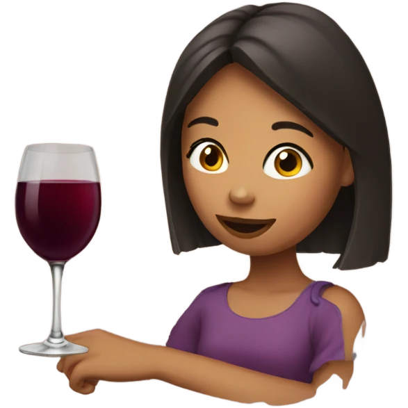 girl drinking wine emoji