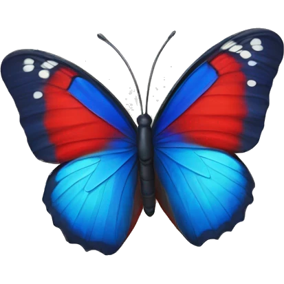 Red and blue butterfly  emoji