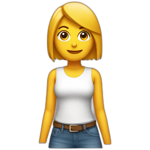 Chica con falda corta inclinada sobre la vista trasera. emoji