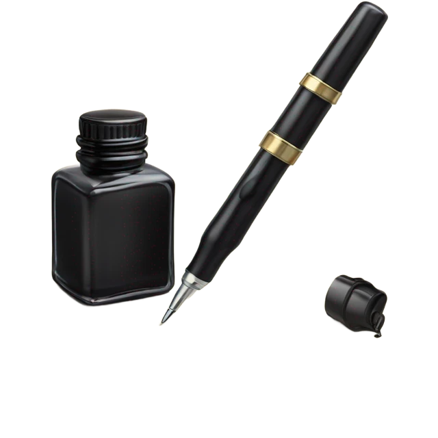 calligraphy pen with ink bottle emoji
