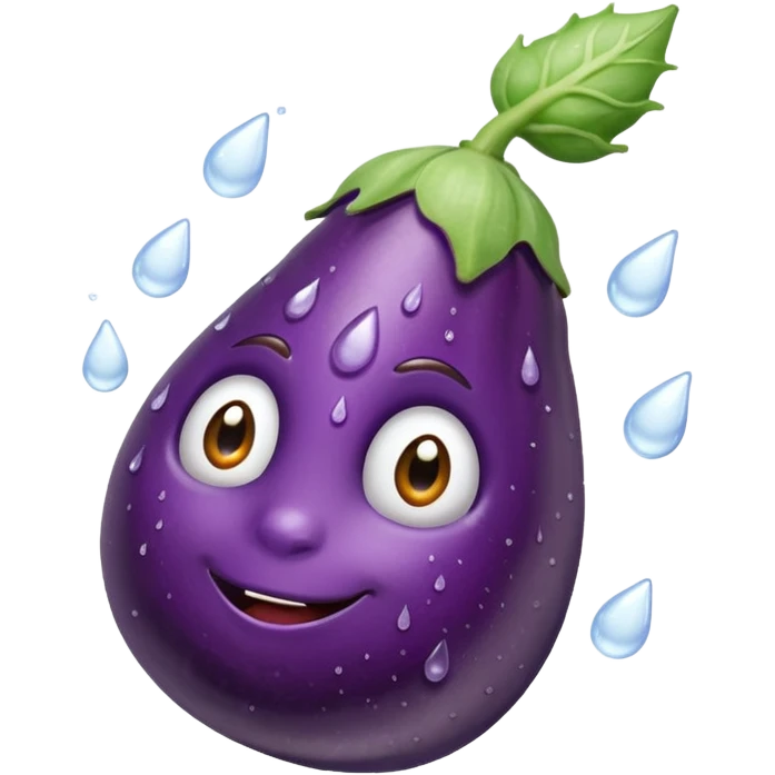 Eggplant squrting white drops emoji