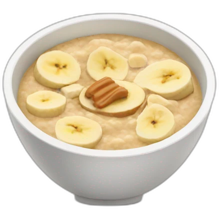 Porridge bowl with banana and peanut butter emoji