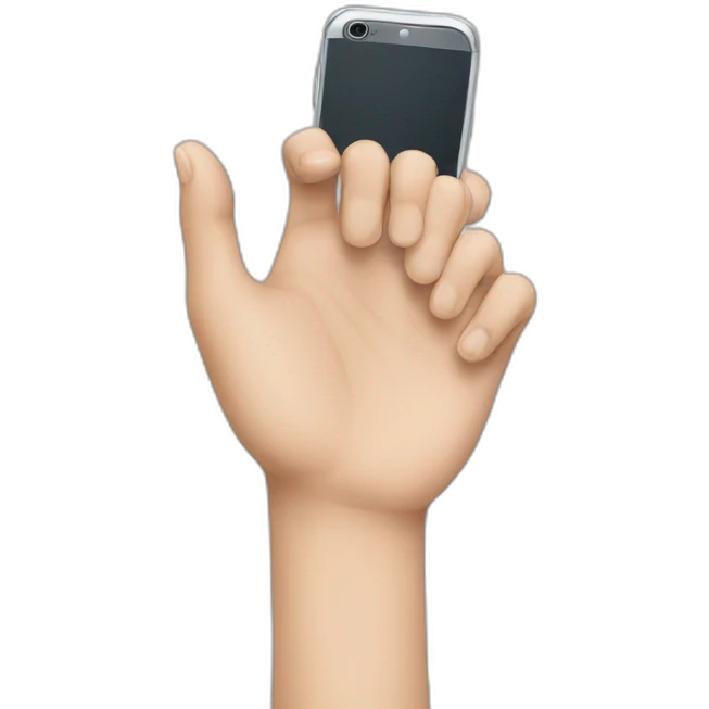 Hand with mobile emoji