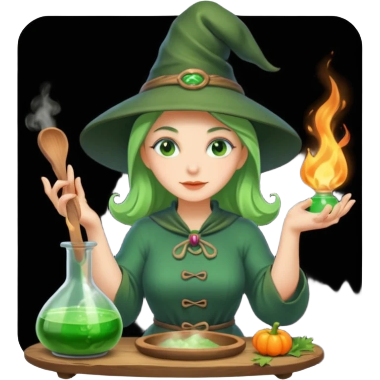 green witch cooking potion emoji