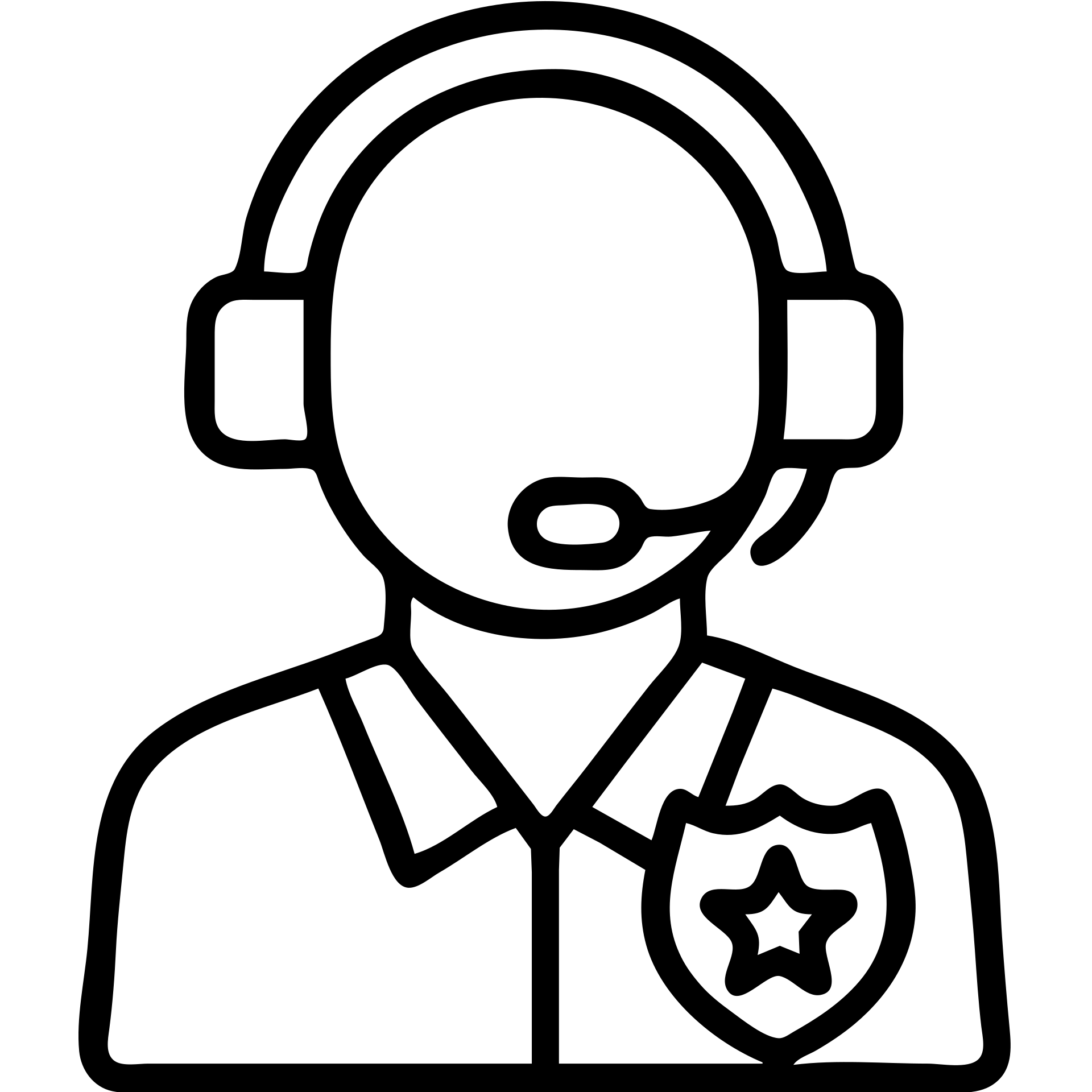 superagent with badge and headset outlined icon emoji