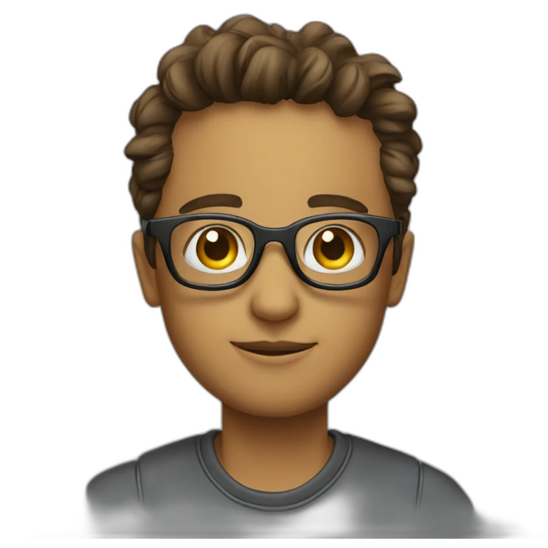 Young bot with glases emoji