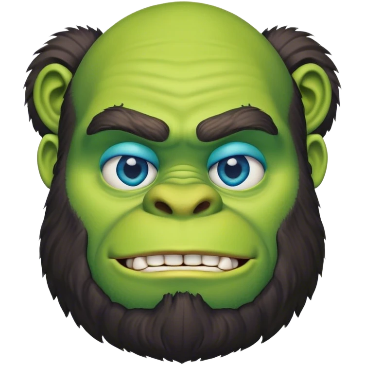 shrek with a beard and blue eyes looks like gorilla  emoji