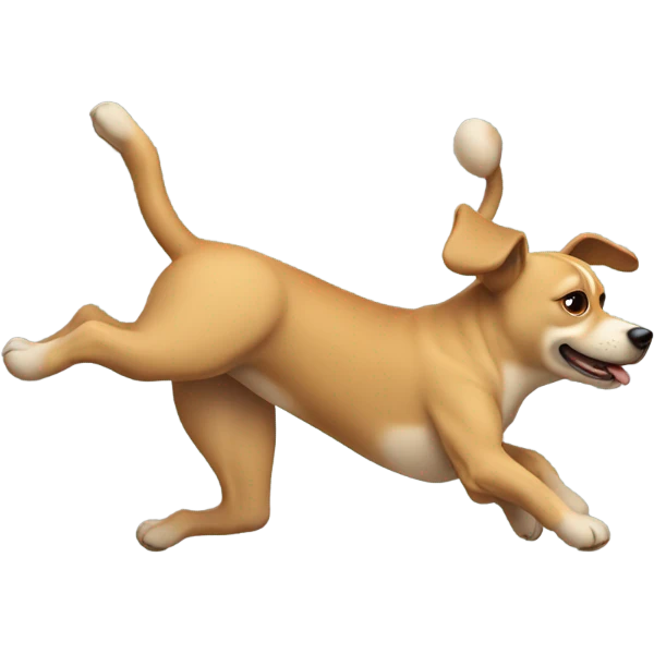 Dog doing cart wheels emoji