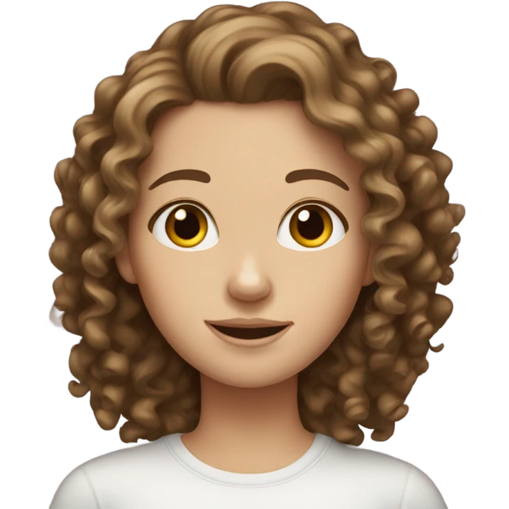 Curly brown haired white girl emoji