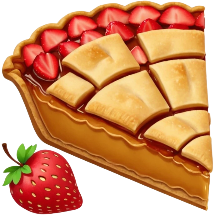 Apple pie emoji with slice strawberry above the cake  emoji