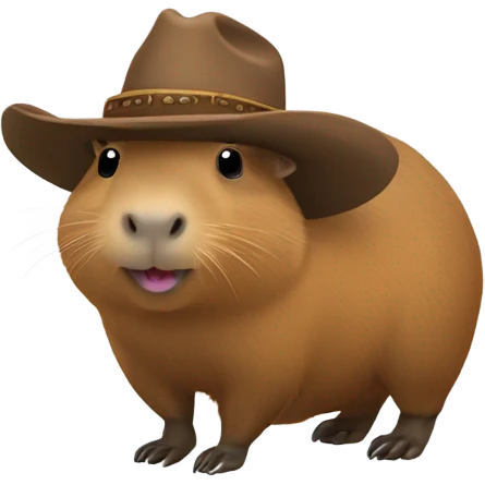 Capybara wearing a cowboy hat emoji