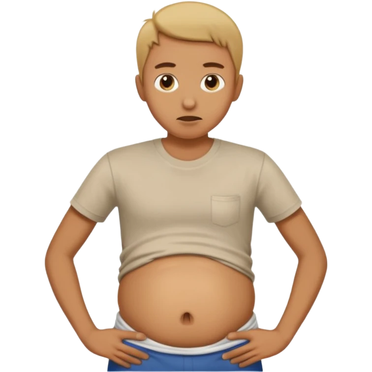 Hungry person holding stomach emoji