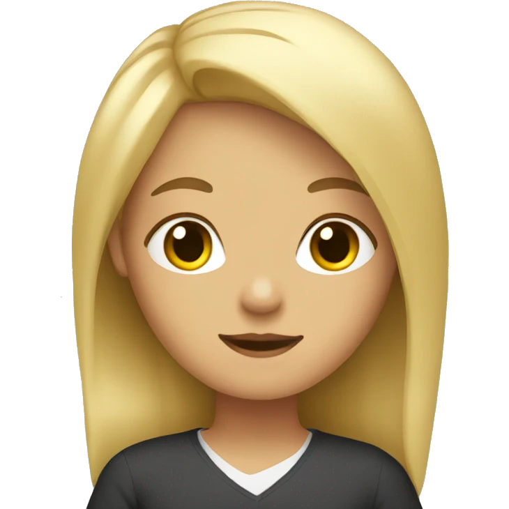 Girl sitting in class with blonde hair emoji