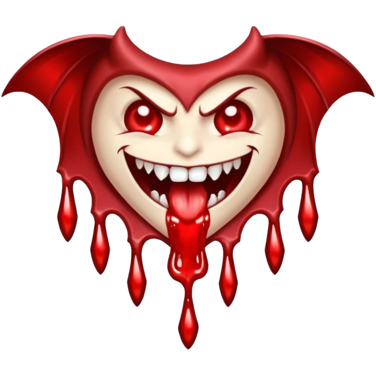 Vampire fangs dripping blood emoji