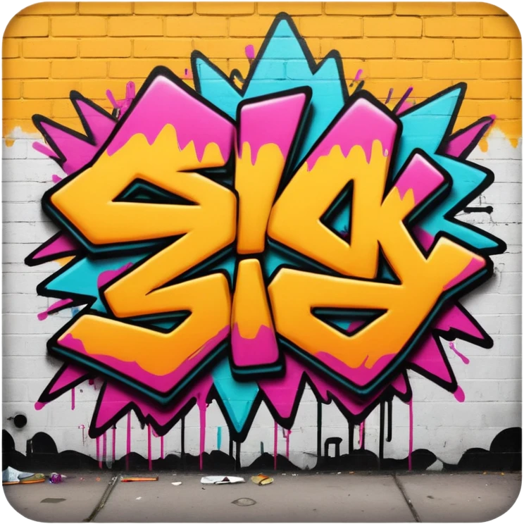 graffiti that is gritty hip hop driven that says sick emoji