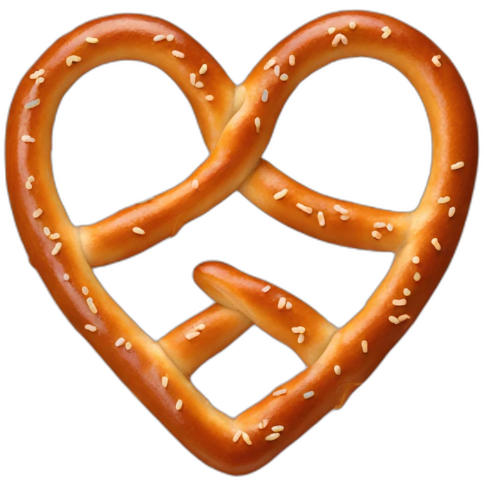 a pretzel heart emoji