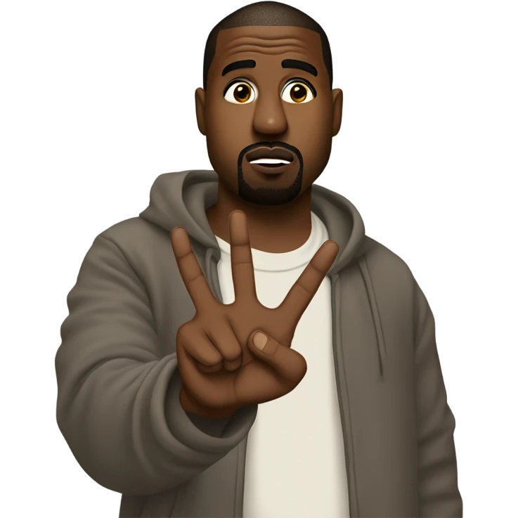 Kanye west holding up 4 fingers emoji