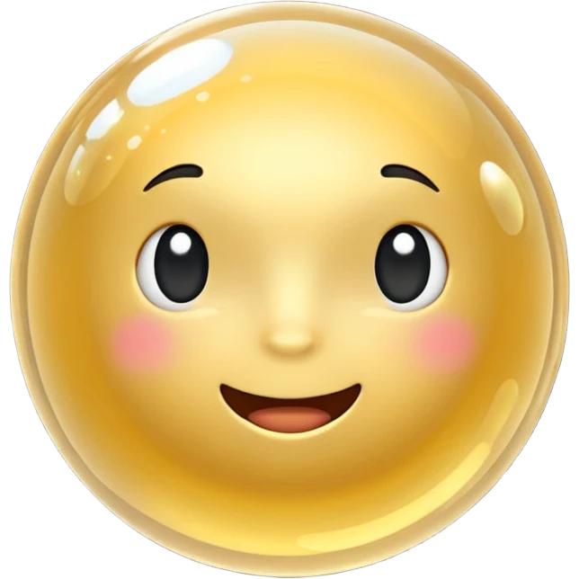 golden transparent sparkling bubble emoji
