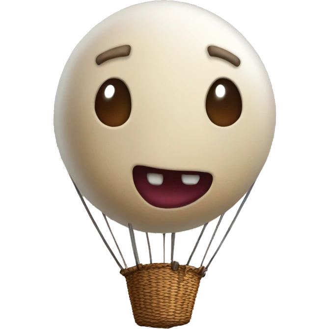 Ghast hot air balloon with piglin emoji
