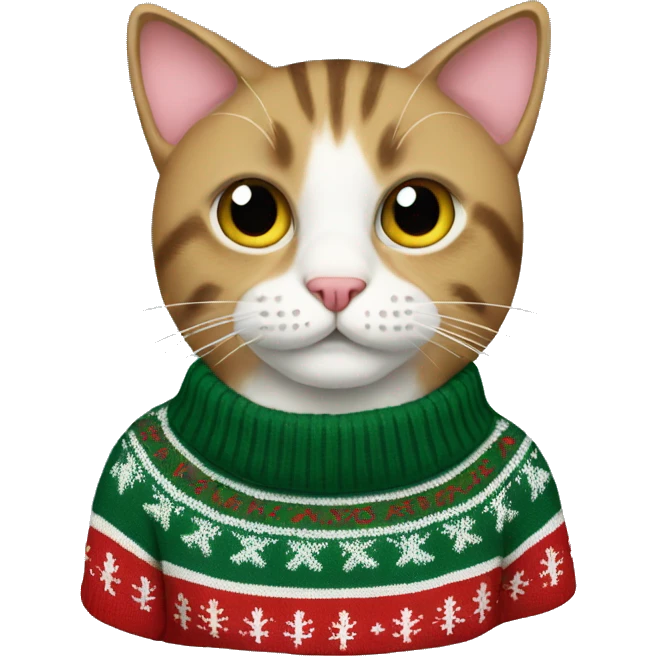 A cat wearing a Christmas sweater  emoji