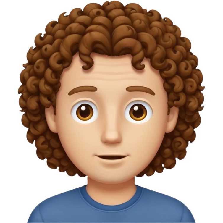 White guy with brown curly hair emoji