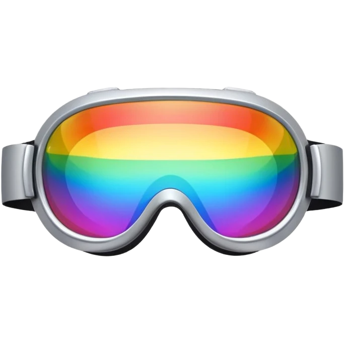 silver simulation rainbow visor goggles emoji