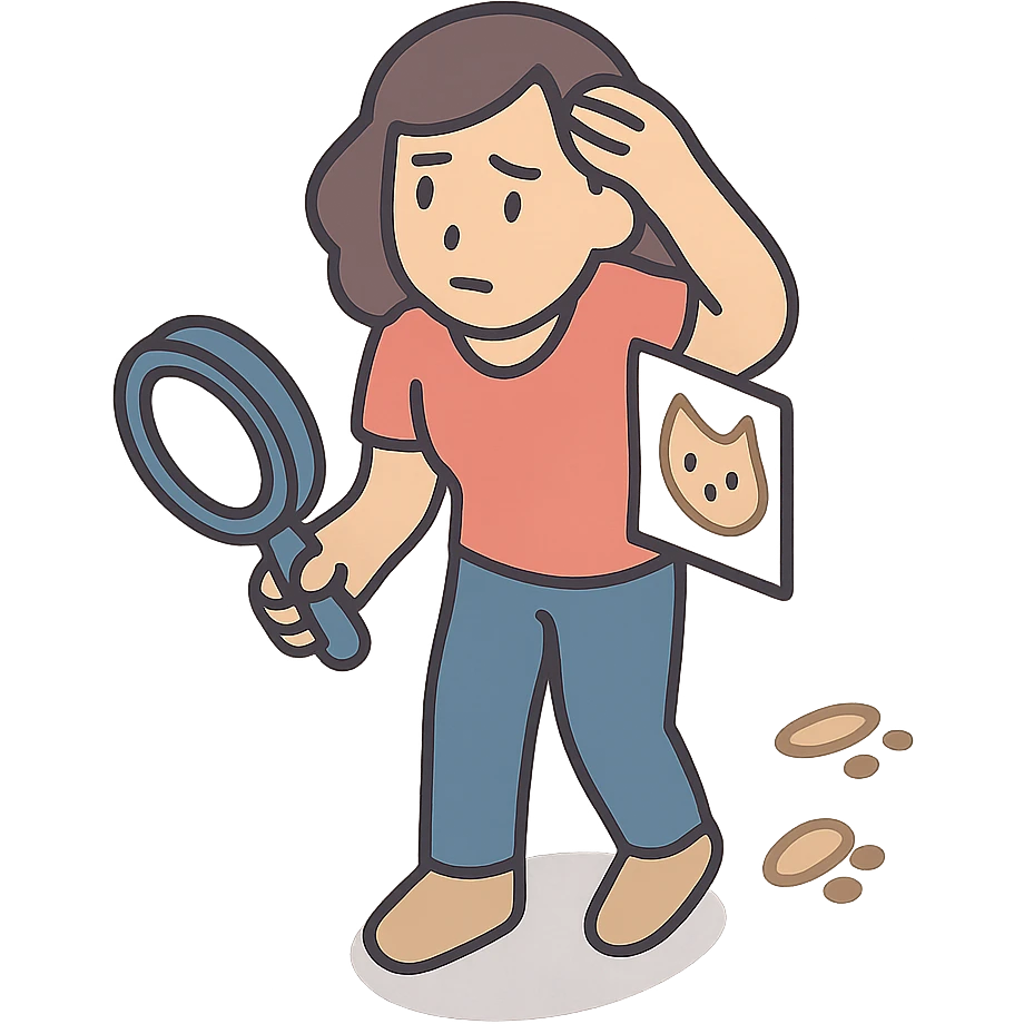 женщина ищет кошку которая пропала emoji