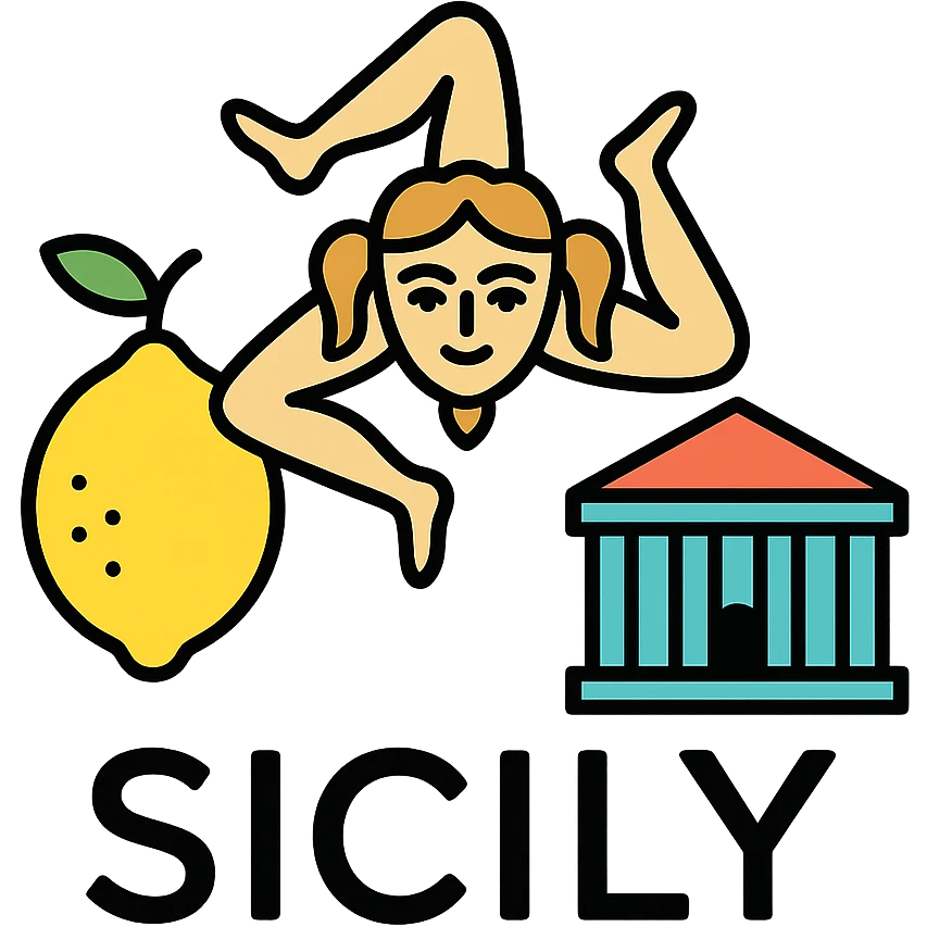logo design inspired by Sicily, featuring iconic Sicilian elements, clean and modern style emoji