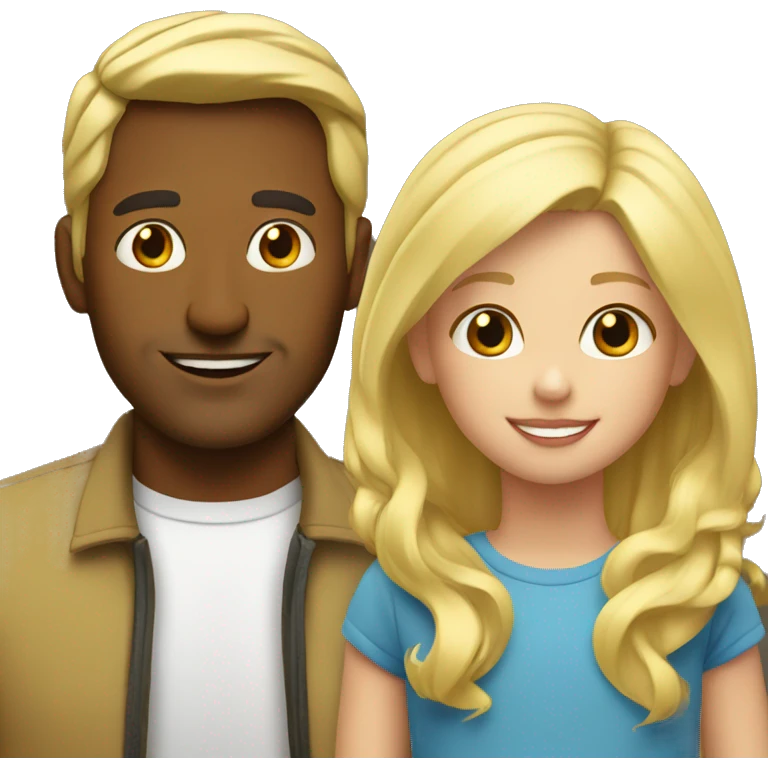 Blonde Father and Blonde young daughter emoji