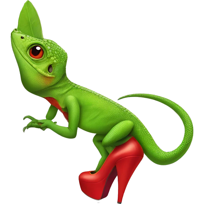 lizard wearing red high heels emoji