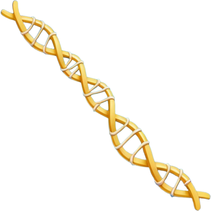 con of a single-stranded mRNA shaped as a half-helix; simple curved ribbon with small ticks for bases; balanced symmetry; flat vector, high contrast, transparent background, no text; suitable for app icon or presentation. emoji