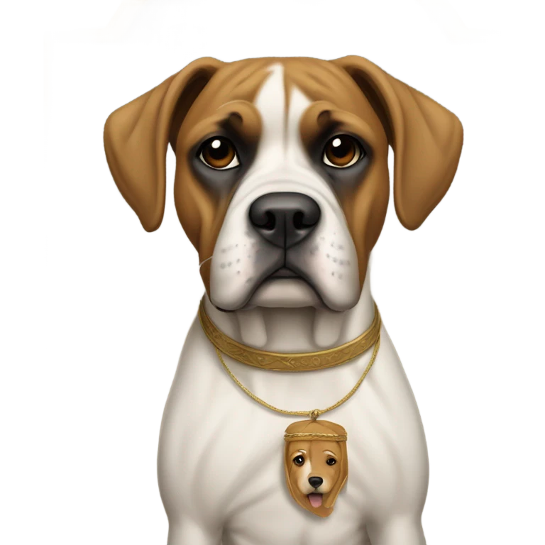 Boxer dog with Jesus  emoji