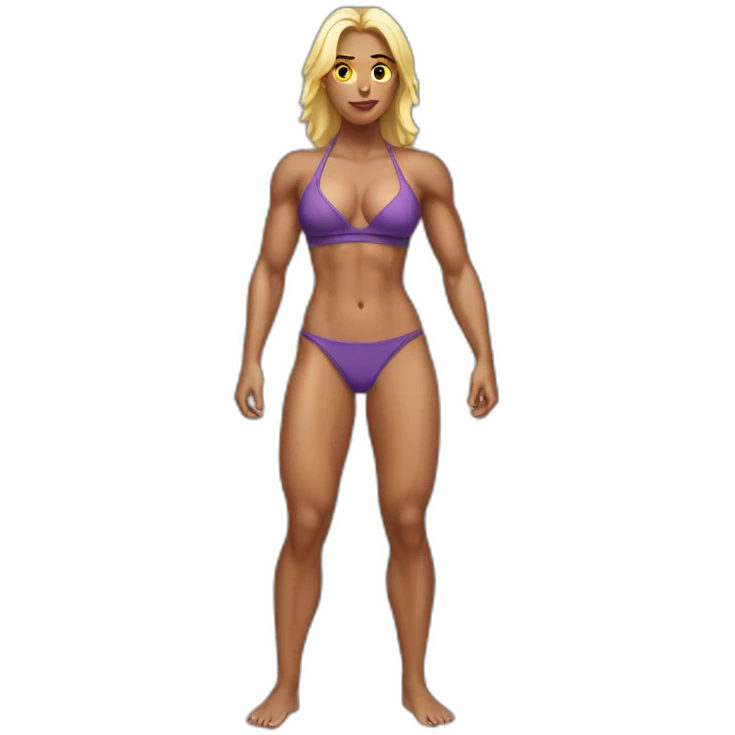 Muscular woman bikini emoji