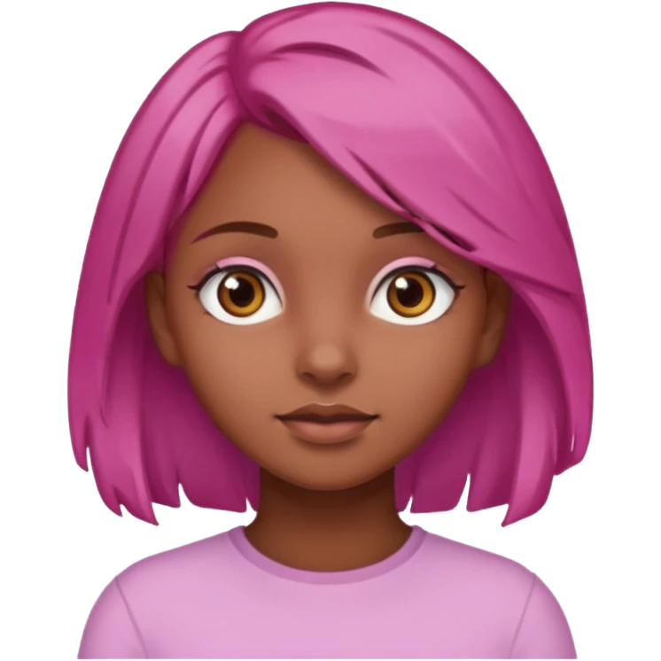 girl with brown hair and brown eyes and pink  end of a hair emoji
