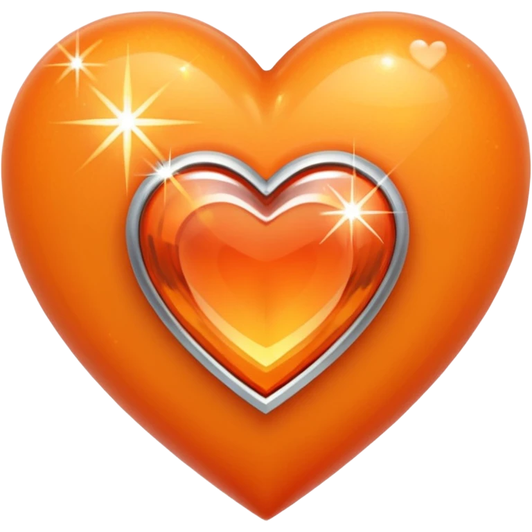 Heart orange with a diamond heart inside emoji