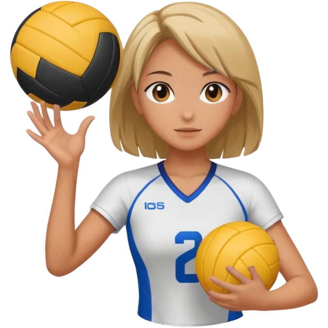 volleyball player, anime girl, with volleyball ball emoji