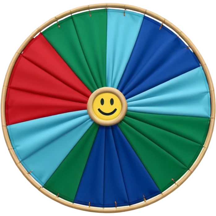 Drapeau bleu et vert avec une roue rouge zvec 24 rayon emoji