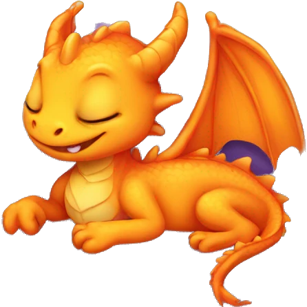 orange baby dragon sleeping emoji