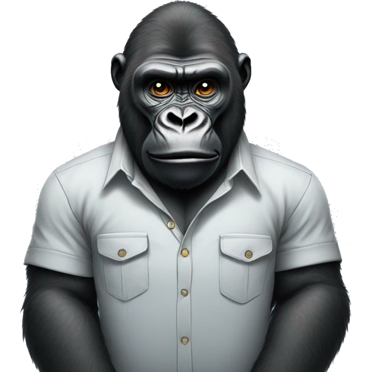 Gorilla wearing shirt emoji