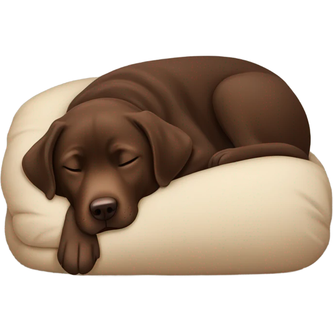 Chocolate lab curled up sleeping  emoji