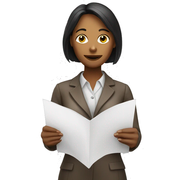 Female psychology holding a paper emoji