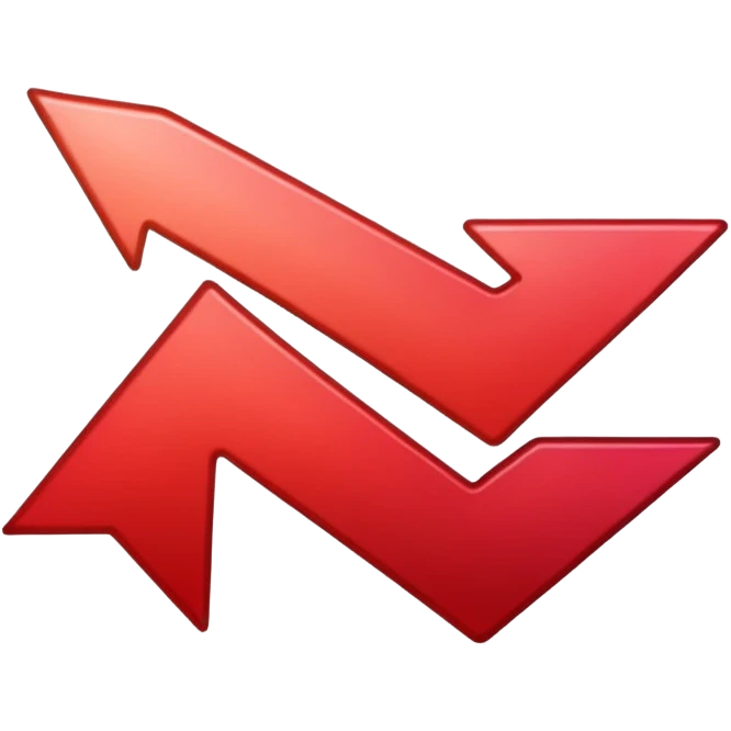 decreasing arrow red gradient emoji