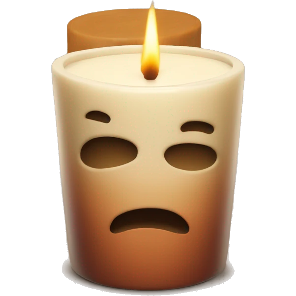 Fragrance candle with woody color and ceramic cup. besides, with design texture, and no expresssion emoji