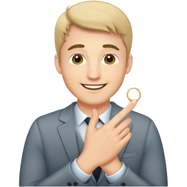 Guy proposing ￼ emoji