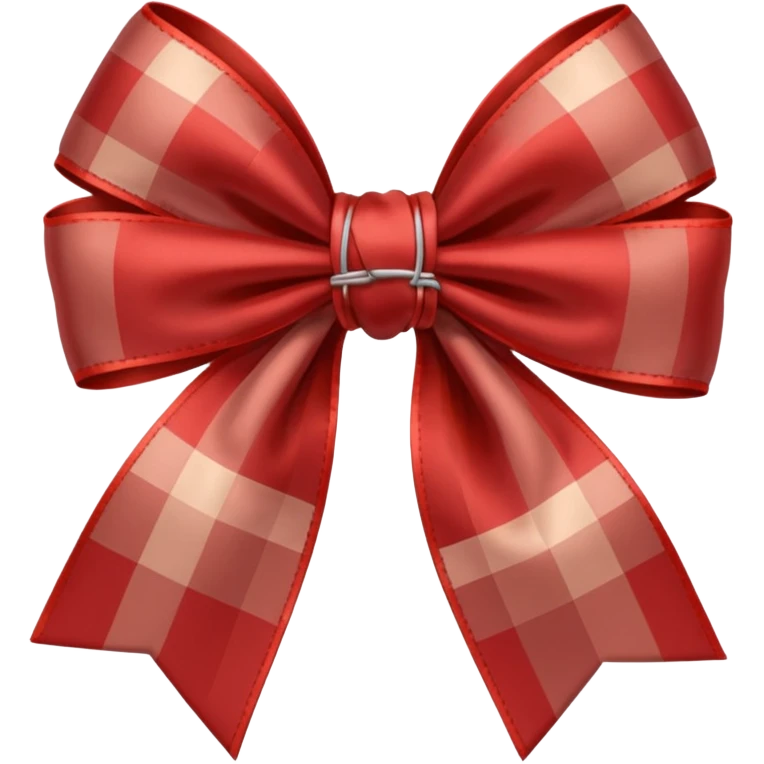 Red brown checked Bow emoji