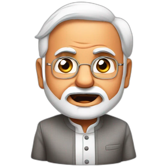 Narendra Modi with angry and playfull face emoji