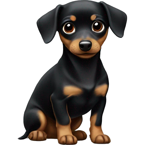 cute black chiweenie ￼ emoji